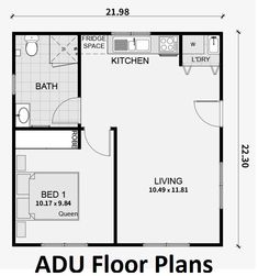 the floor plan for a two bedroom apartment with an attached kitchen and living room area