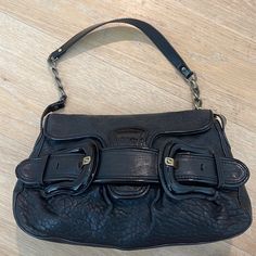 Super Soft Buttery Fendi B Bis Black Calf Leather. Excellent Condition Last Picture Is Taken From Internet To Show You The Size. No Trades. Approx 12 Inch X 7.5 Inch X 2.75 Inch Fendi Bags, Calf Leather, Shoulder Bags, Fendi, Black Leather, Bag Lady, Internet, Shoulder Bag, Leather