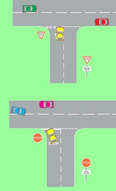 an image of a game with cars and stop signs on the road, as well as traffic lights