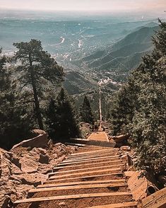 there are many steps going up the mountain