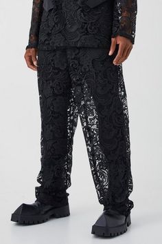 Discover the ultimate selection for your night out with The Black Edit - boohooMAN x DDG. Our collection showcases a fusion of style, featuring graphic t-shirts crafted from premium interlock fabric with embroidery detailing. Luxurious satin trousers take centre stage, boasting clean panelling for a refined look. From rhinestone star outlines to metal emblems scattered across heavyweight jersey hoodies, every detail will secure all eyes on you. Our tailoring is sleek and contemporary, with subtle nods to streetwear influences. Elevate your night out with the boohooMAN x DDG Black Edit, where style meets edginess in a perfect blend. Fitted Lace Dress, Lace Suit, Race Day Outfits, Men's Dress Pants, Plus Size Joggers, Going Out Trousers, Plus Size Suits, Going Out Shirts, Party Mode