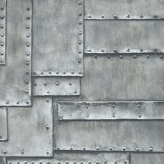 an abstract metal background with rivets and holes in the middle, including one large square