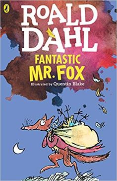 the book cover for fantastic mr fox by road dahll, with an illustration of a