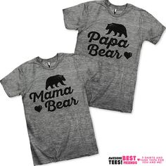 Mama Bear / Papa Bear Couples Shirts! We've got hundreds of matching designs for you and your boyfriend / girlfriend! Check out our 3 way BFF shirts, grab a funny sarcastic tee or find the perfect gift for mom! Our shirts are guaranteed to make you laugh out loud! Besties Shirts, Best Friends Shirts, Blusas Crop Top, Friends Shirts, Friend Shirts, Bff Shirts, Friend Stuff, Couples Shirts, Best Friend Outfits