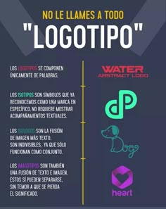 a poster with the words logo and other logos in spanish, english and spanish on it