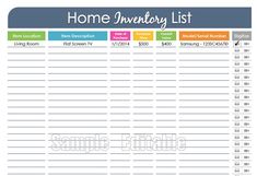 Home Inventory List, House Binder, Household Inventory, Moving Binder, Prepper Items, Inventory Printable, Inventory Template, Inventory Organization, Westerville Ohio