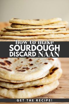 Sourdough naan flatbread over wooden board. Sourdough Naan Bread Recipe, Sourdough Naan, Bread Naan, Dough Starter Recipe, Active Sourdough Starter, Recipes With Naan Bread, Sourdough Bread Starter, Sourdough Starter Discard Recipe, Easy Sourdough