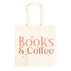 Looking for a cute tote bag to carry all your essentials this summer? This cute Books And Coffee Stars bag will be perfect to add to your collection. Perfect for a day at the beach or every day life! Everyday Use Tote Bag, Back To School Tote Bag For Study, Back To School Study Tote Bag, Sublimation Tote Bag Ideas, White Bookish Bag For Everyday Use, White Bookish Bags For Daily Use, White Bookish Bag For Daily Use, Tote Bag Book Design, Canvas Tote Bag With Graphic Print