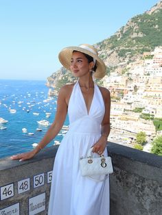 Postcards from Positano 💙  #positano #italy #aesthetics #summerinspo Positano Shopping, Italian Vacation Aesthetic, Outfit Rome, Amalfi Coast Summer, Italy Dress, Luxury Vacation Outfits, Rome Outfit, Portofino Outfit, Amalfi Fashion