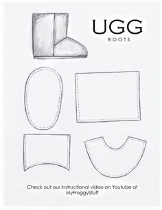 the ugg boots pattern is shown with instructions to make it look like they have been cut