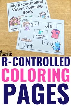 the r - controlled coloring pages are perfect for kids to practice their handwriting and spelling skills