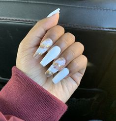 Cat Claw Nails, Lightning Nails, Claws Nails, Claw Nails, Gel Nails Diy, Nails Design With Rhinestones, Cute Acrylic Nail Designs, French Acrylic Nails, Instagram White