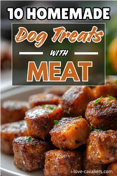 homemade dog treats with meat on a plate