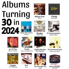 the album cover art for albums turning 30 in 2012