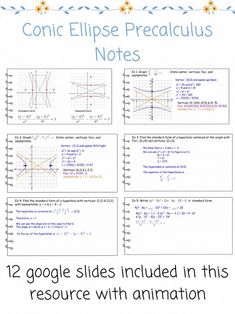 the worksheet for using comic eclipse precaculaus notes