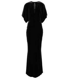 Velvet Gown, American Fashion Designers, Kimono Sleeves, Short Kimono, Feather Dress, Norma Kamali, Designer Gowns, Hottest Trends, Luxury Fabrics