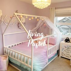 Bedroom Fairy Lights, Kids House Bed, Cotton Ball String Lights, Cozy Baby Room, House Beds For Kids, Girls Bedroom Makeover, Ideas Habitaciones, Montessori Bedroom, Toddler Bedroom Girl