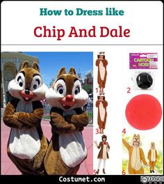 how to dress like chip and dale from the cartoon movie chip and dale, with instructions for