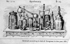 an old drawing shows the different types of condiments used to make tea and coffee