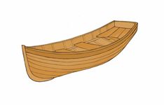 a drawing of a wooden boat on a white background