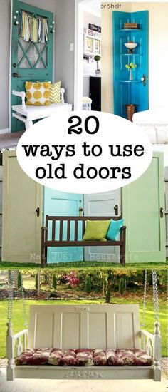 there are many different ways to use old doors in the yard or front lawn area