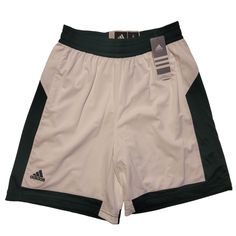 Adidas Men Basketball Shorts. Size Sm Color White/Green Elastic Waistband With Drawstring Adidas Logo At Bottom Nwt White Adidas Sports Shorts, Adidas Sporty White Athletic Shorts, Adidas White Sports Shorts, Adidas Casual White Shorts, Adidas White Casual Shorts, Adidas White Sporty Shorts, Adidas Green Sports Shorts, Adidas Green Bottoms For Summer, Adidas White Summer Bottoms