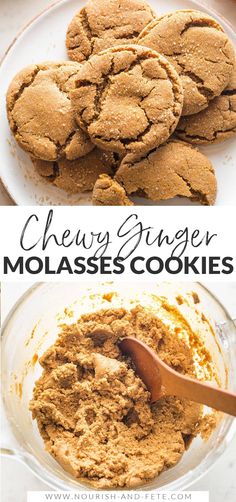 chewy ginger molasse cookies are an easy dessert recipe