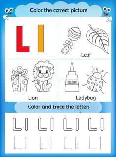 the worksheet for learning english letters and numbers with pictures on it, including ladybug