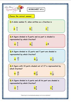 worksheet for comparing fraction numbers