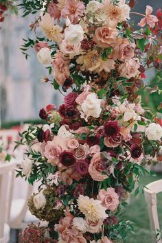 Plum & Mauve Wedding Floral Arch Fall Wedding Ballroom Decor, Moody Pink Wedding Flowers, Deep Purple Flowers Wedding, Floral Wedding Palette, Blush Boho Wedding Flowers, Wine Color Scheme Wedding, Moody Flower Centerpieces, Moody September Wedding, Burgundy Summer Wedding Color Schemes