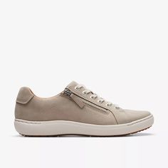 WOMENS Nalle Lace Stone Nubuck Sneakers | Clarks US Everyday Low-top Suede Sneakers, Everyday Suede Sneakers With Speckled Midsole, Sporty Everyday Suede Sneakers, Low-top Leather Sneakers With Arch Support, Sporty Suede Sneakers For Everyday Wear, Casual Suede Sneakers For Everyday, Sporty Everyday Sneakers With Arch Support, Leather Sneakers With White Sole And Arch Support, Leather Low-top Sneakers With Arch Support