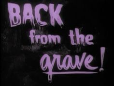 the back from the grave title is written in white on a black background with purple spray paint