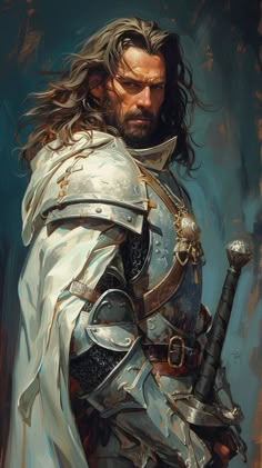 Fantasy Character D&d Paladin Art, Paladin Fantasy Art, Fantasy Paladin, Warrior Character Art, Knight Character Art, Old Knight, Paladin Dnd, Fantasy Knight