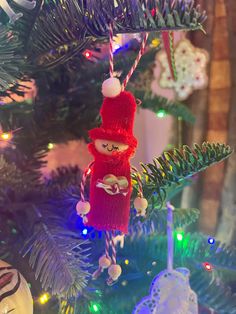 an ornament hanging from the christmas tree