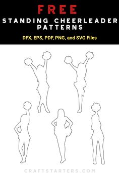 free standing cheerleader silhouettes to print