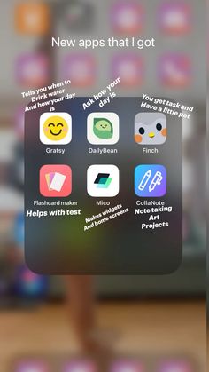 an iphone screen with the new apps that i got on it, including icons and text