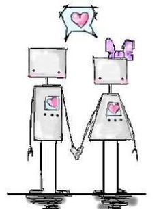 Love robots Robot Tattoo, Robot Painting, Painting Couple, Cute Robot, Shirt Drawing, Love Doodles, Love Machine, Glitter Graphics