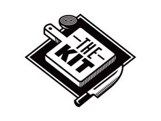 the knife logo is black and white, with an image of a cutting board on it