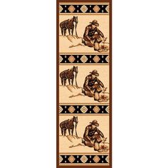 Cowboys Like Us Rustic Lodge Rug Runner | The Cabin Shack Carving Turkey, Cabin Rug, Cowboy And Horse, Black Bear Decor, Cabin Rugs, Lodge Design, Moose Decor, Kitchen Area Rugs, Rustic Clock