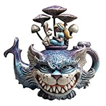 an image of a dragon statue with mushrooms on it's head and teeth in the shape of a demon