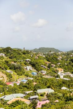 an aerial view of a small town in the jungle