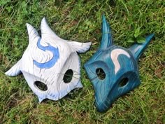 Set Of Two Kindred Masks Wolf Mask Lamb Mask League of Legends Inspired Wolf Kindred Lamb Mask Cosplay Wooden Wall Decor NEVER ONE... WITHOUT THE OTHER Order a set of two Kindred masks and save $30MADE TO ORDERDimensions: 25x23cmThe masks are made out of hard wood (walnut, beech wood). Finished with woodstain and acrylic paint.Mounting hardware and elastic strap on the back side included.Crafting time gonna take five to seven weeks, depending of number of orders that period.There are a many item Blue Masks And Prosthetics For Cosplay Events, Lamb Mask, Wolf Mask, Take Five, Wood Carving Tools, Acrylic Paint Set, Animal Masks, Wooden Wall Decor, Wooden Animals