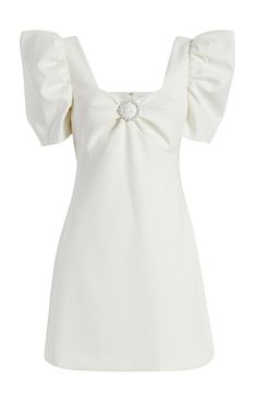 Boast a puff-sleeve design, intricate brooch detail, a slim-fitting, flaring silhouette, and supple white fabric that exemplifies femininity, this Mini Bronte Dress is sure to become a favorite stretch in your wardrobe! Fit Details Sweetheart necklineLinedFit and flare silhouetteMini lengthShort sleeve67% Polyester 27% Rayon 6% SpandexDry Clean Only Imported Length: 33in/83.82cm, from shoulderMeasurements from size 4 A Line White Dress, Puffy Sleeve Dress, Floral Dresses With Sleeves, Dior Dresses, Elegant Mini Dress, Stylish Short Dresses, White Short Dress, Fit Details, Kpop Fashion Outfits