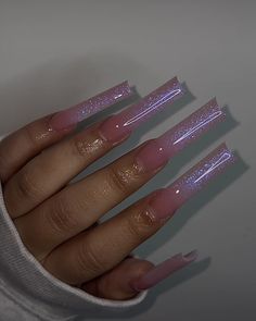 Long Ombre Acrylic Nails, Ombre Acrylic, Multicolored Nails, Designer Nails, Tech Career, Punk Nails, Simple Acrylic Nails, Long Acrylic