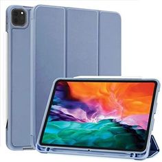 an ipad case is shown with the cover open to show it's front and back sides