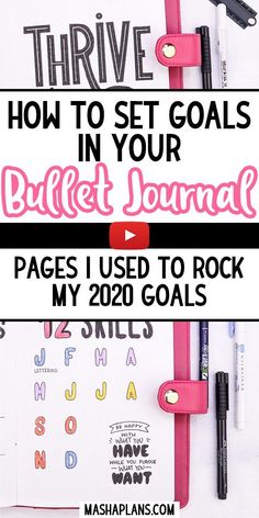 Want to learn how to set the goals you will achieve and use your Bullet Journal to help? Check out this plan with me video with 4 Bullet Journal pages that will help you to set your goals and rock them in 2020. #mashaplans #bulletjournal #bujo #goals #goalsetting Bujo Goals, Bullet Journal Yearly Spread, Bullet Journal Yearly, Bullet Journal Pages, Bullet Journal For Beginners, Goals Bullet Journal, Bullet Journal How To Start A, Bullet Journal Hacks