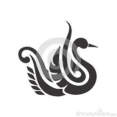 a black and white swan logo