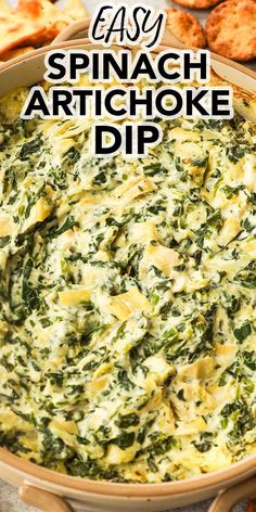 spinach artichoke dip is an easy appetizer that's ready in less than 30 minutes