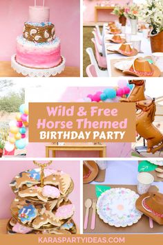 Horse Ranch Birthday Party, Horse Birthday Party Themes, Three Year Old Cowgirl Party, Spirit Party Ideas Horse, Wild Horse Birthday Party, Horse Third Birthday Party, Pony 3rd Birthday Party, Wild Horses Birthday Party, Third Birthday Horse Theme