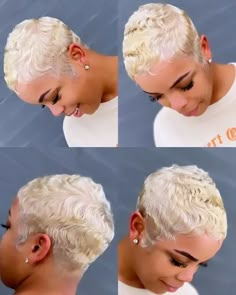 613 Pixie Cut Human hair Wig None Lace Blonde Machine Made Wig Short Straight | eBay Short Platinum Blonde Hair, Finger Waves Short Hair, Short Blonde Pixie, Blonde Style, Hair Elixir, Short Hair Black, Short Hair Pixie Cuts